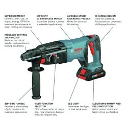 Flash Sale ๐ Bosch GBH18V-26DK25 Bulldog 18V EC Brushless Lithium-Ion 1 In. Cordless SDS-plus Rotary ๐จ Hammer Kit With 2 Batteries (4 Ah) ๐ฅ 17 Flash Sale ๐ Bosch GBH18V-26DK25 Bulldog 18V EC Brushless Lithium-Ion 1 In. Cordless SDS-plus Rotary ๐จ Hammer Kit With 2 Batteries (4 Ah) ๐ฅ -BOSCH Sales bshngbh18v 26dk25 c