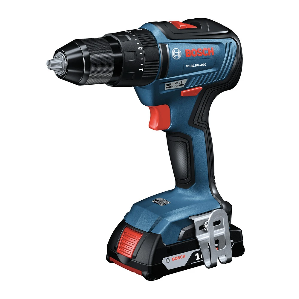 Discount 🔥 Bosch GSB18V-490B12 18V EC Brushless Lithium-ion 1/2 In. Cordless 🔨 Hammer Drill/Driver Kit (2 Ah) 🔔 3 Discount 🔥 Bosch GSB18V-490B12 18V EC Brushless Lithium-ion 1/2 In. Cordless 🔨 Hammer Drill/Driver Kit (2 Ah) 🔔 - Image 2