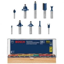 Flash Sale 😍 Bosch RBS010 All-Purpose Professional Carbide-Tipped 10-Piece Router Bit Set ⌛
