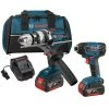 Coupon 💯 Factory Reconditioned Bosch CLPK222-181-RT 18V 4.0 Ah Cordless Lithium-Ion Brute Tough 🔨 Hammer Drill And Hex Impact Driver Combo Kit 🎁