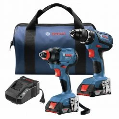 Flash Sale ๐ Factory Reconditioned Bosch GXL18V-232B22-RT 18V Compact Tough Lithium-Ion 1/2 In. Cordless Drill Driver / 1/4 In. And 1/2 In. 2-in-1 Bit/Socket Impact Driver Combo Kit (2 Ah) โ